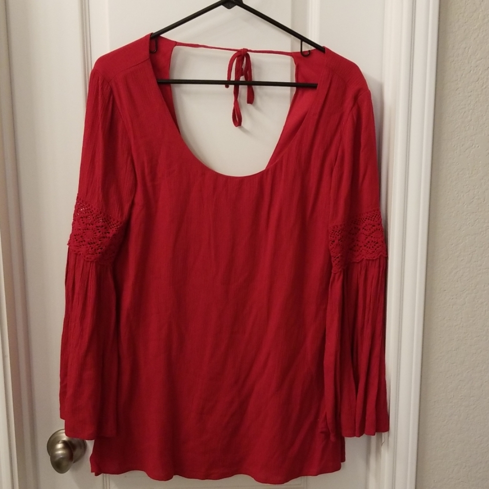 Purple Snow red blouse